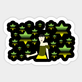 Green Girl - I love to save world & save life. Sticker